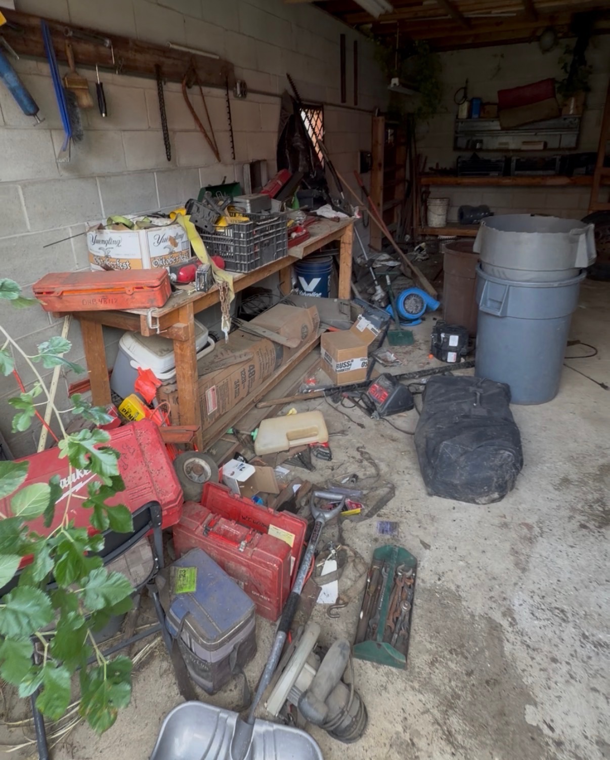 Garage Cleanout before cleaning